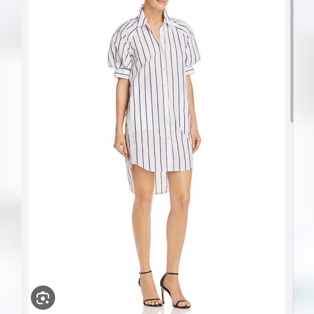 Joie Sephira Striped Puff Sleeve Shirtdress Small